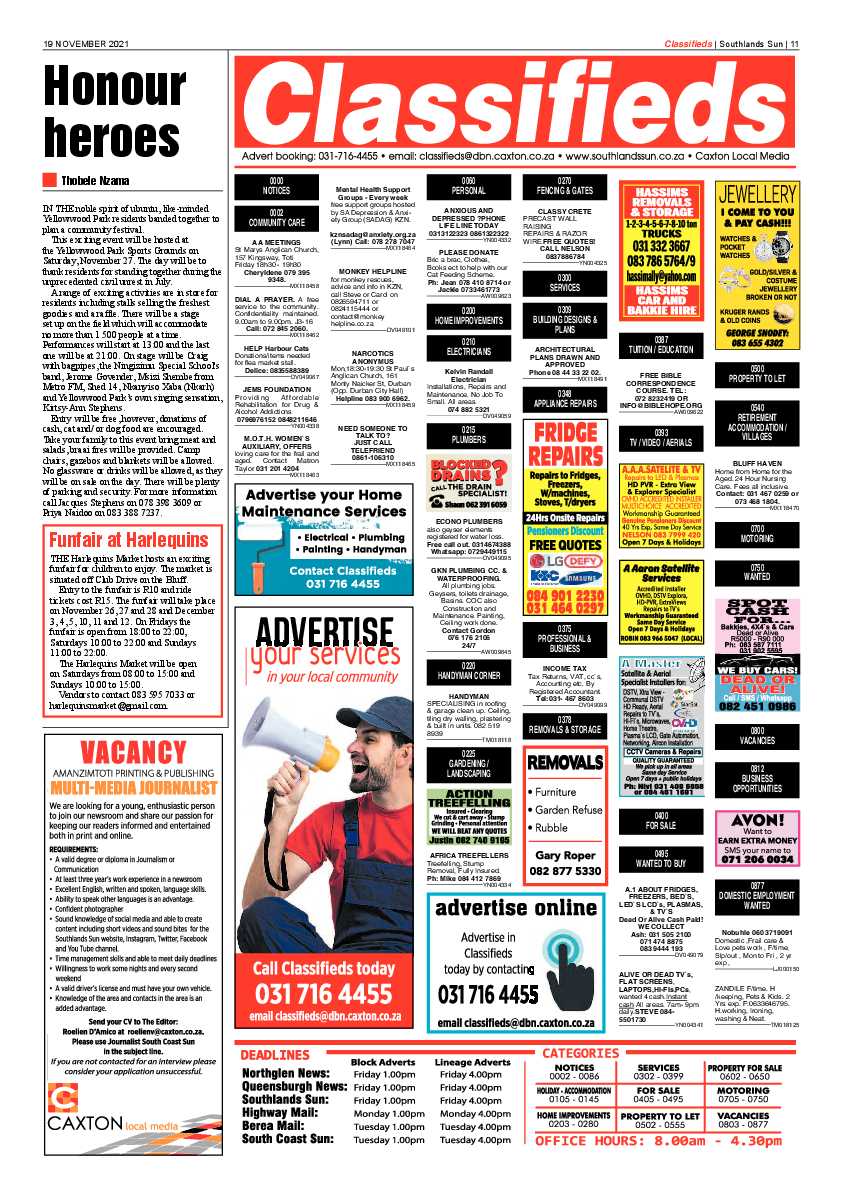 Southlands Sun 19 November 2021 page 11