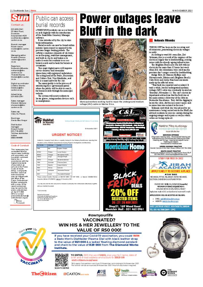 Southlands Sun 19 November 2021 page 2
