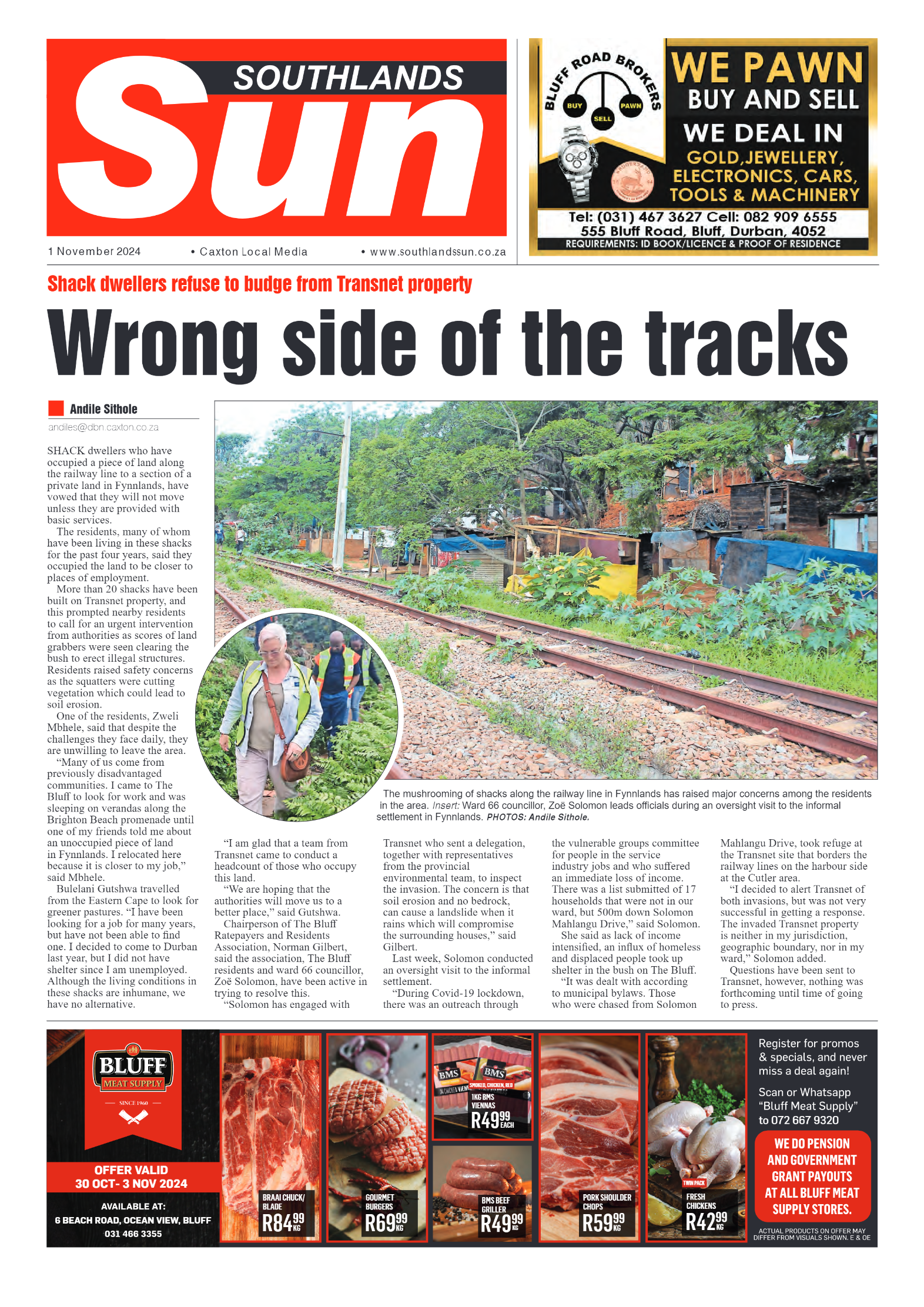 Southlands Sun 1 November 2024 page 1