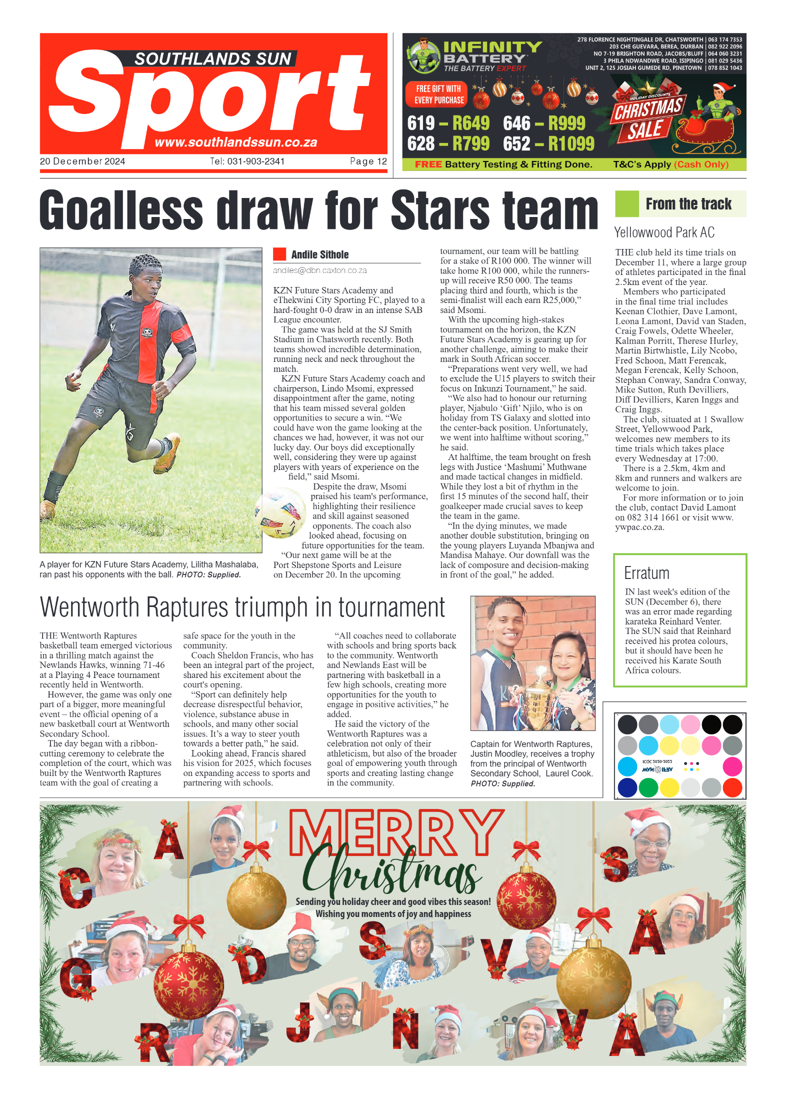 Southlands Sun 20 December 2024 page 12