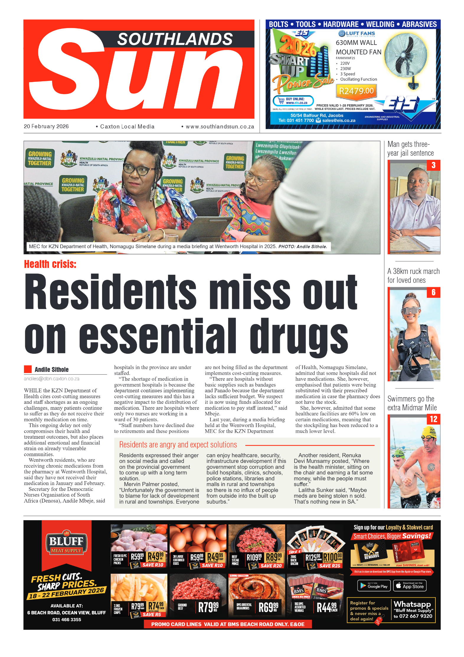 Southlands Sun 20 February 2026 page 1