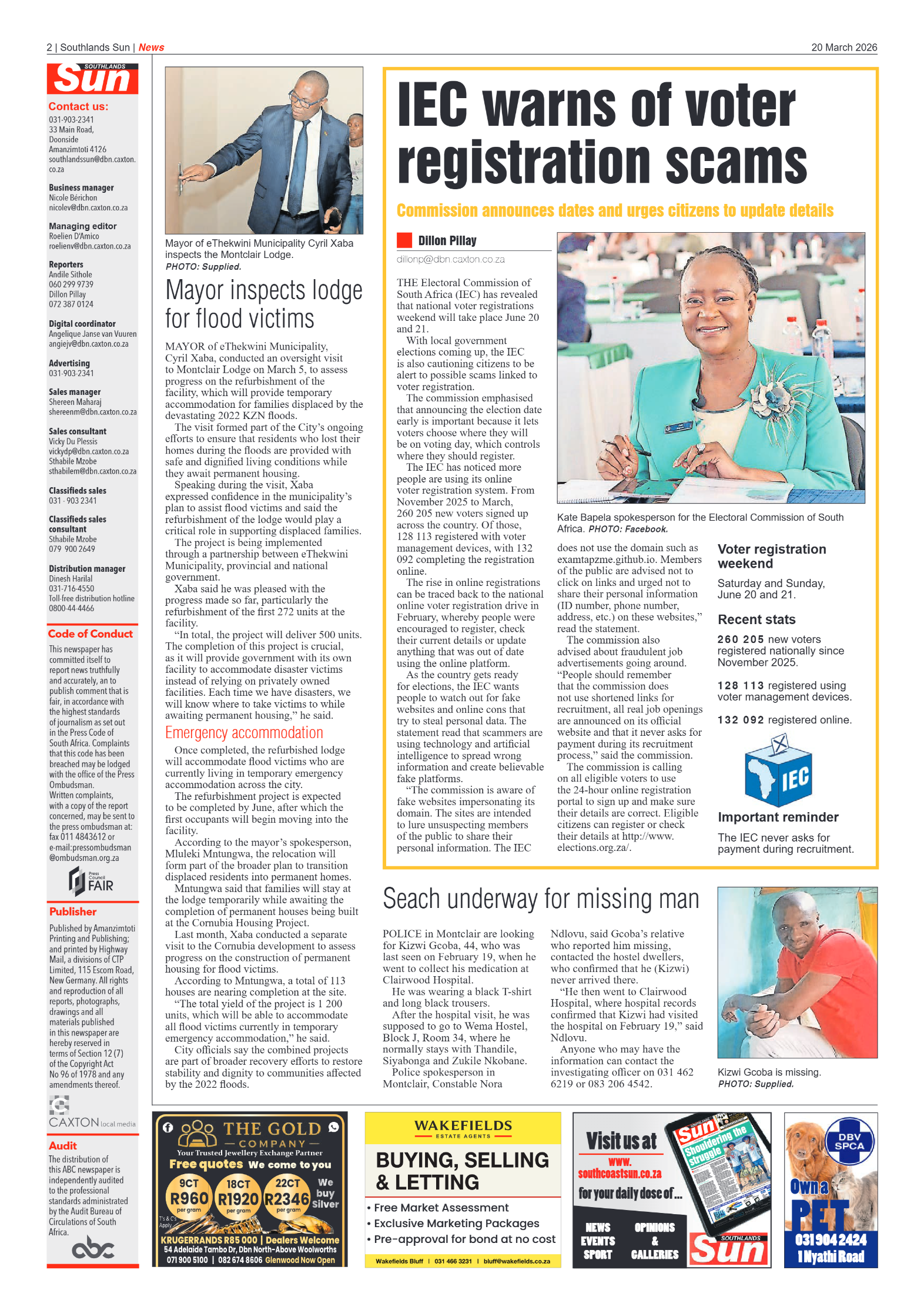 Southlands Sun 20 March 2026 page 2