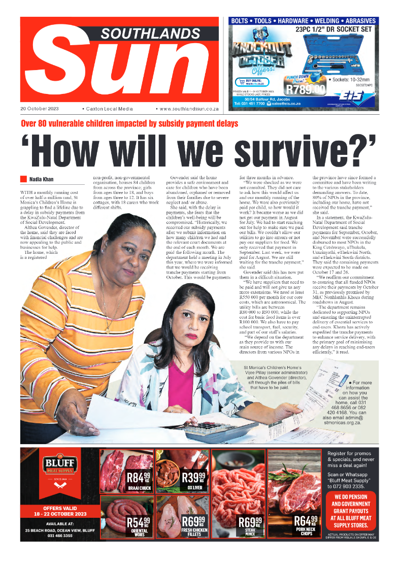 Southlands Sun 20 October 2023 page 1