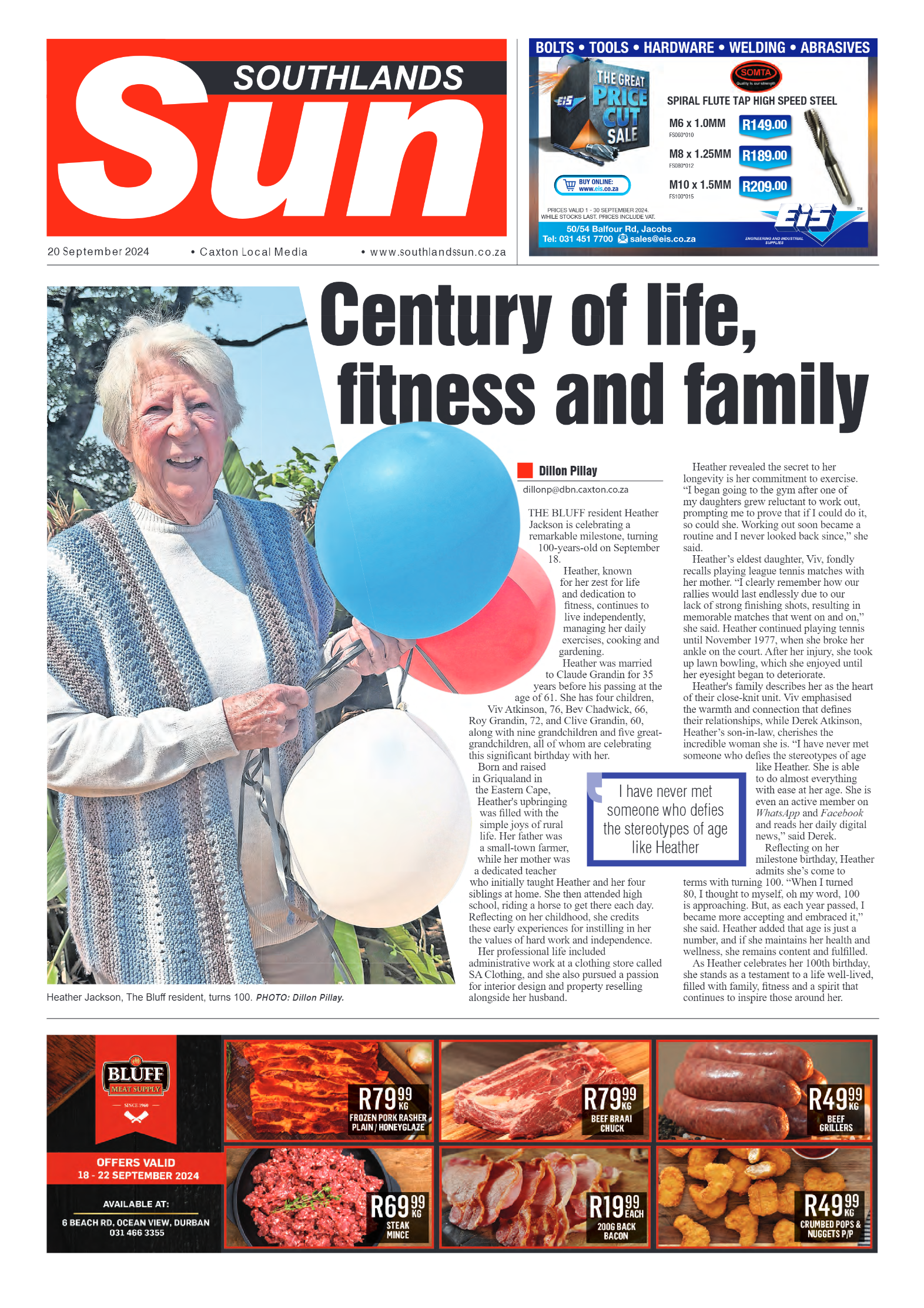 Southlands Sun 20 September 2024 page 1
