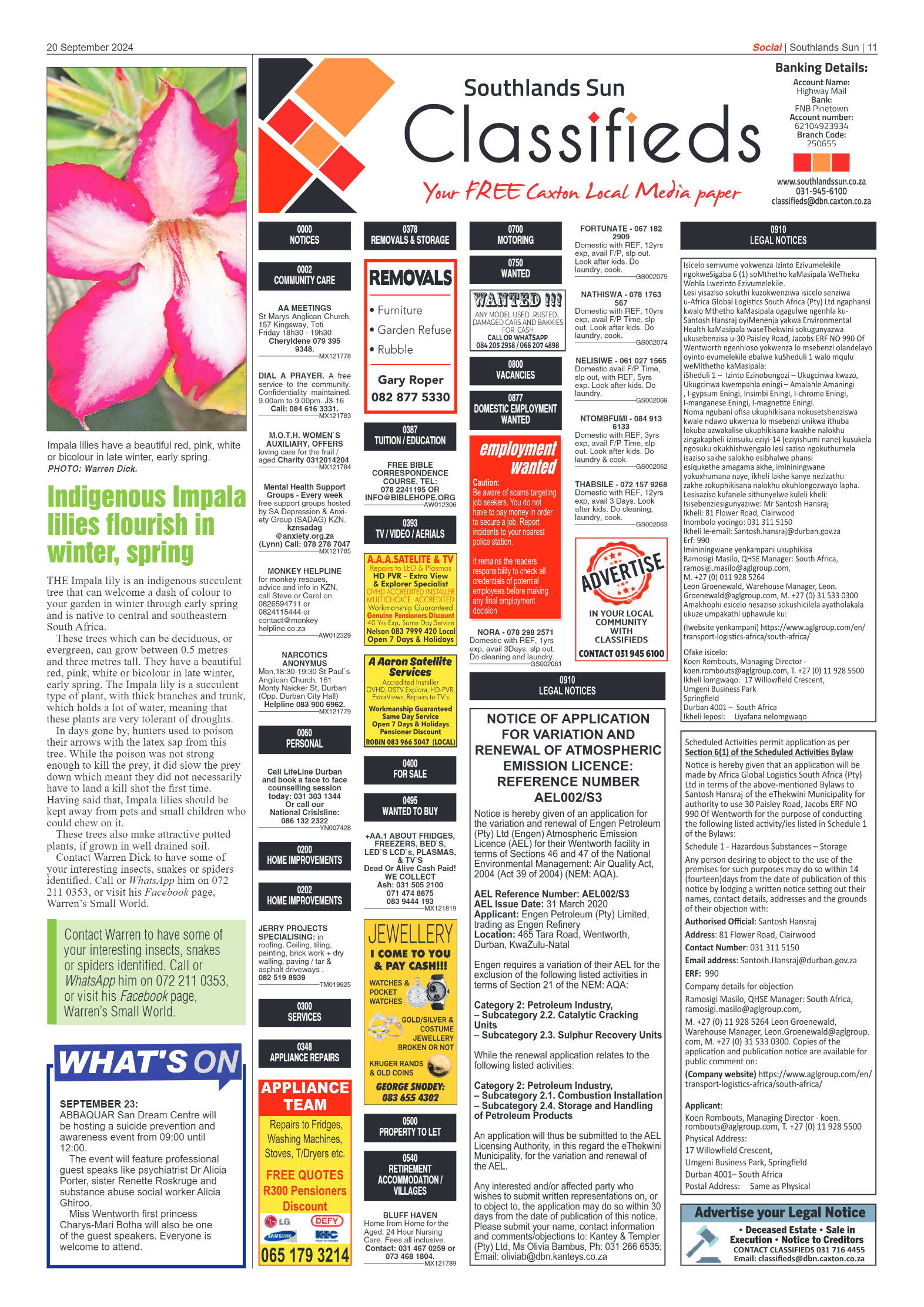 Southlands Sun 20 September 2024 page 11