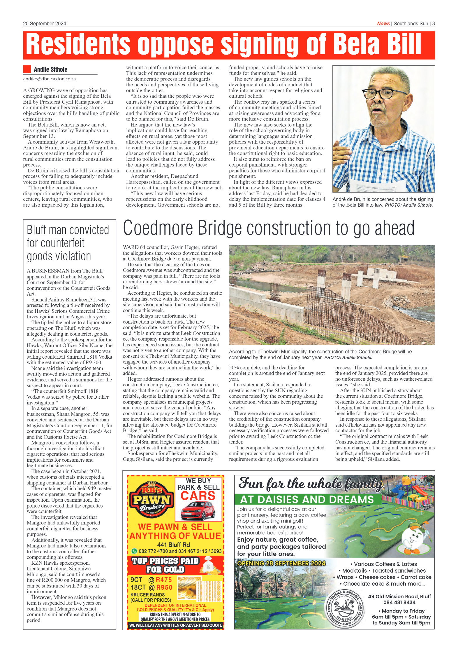 Southlands Sun 20 September 2024 page 3