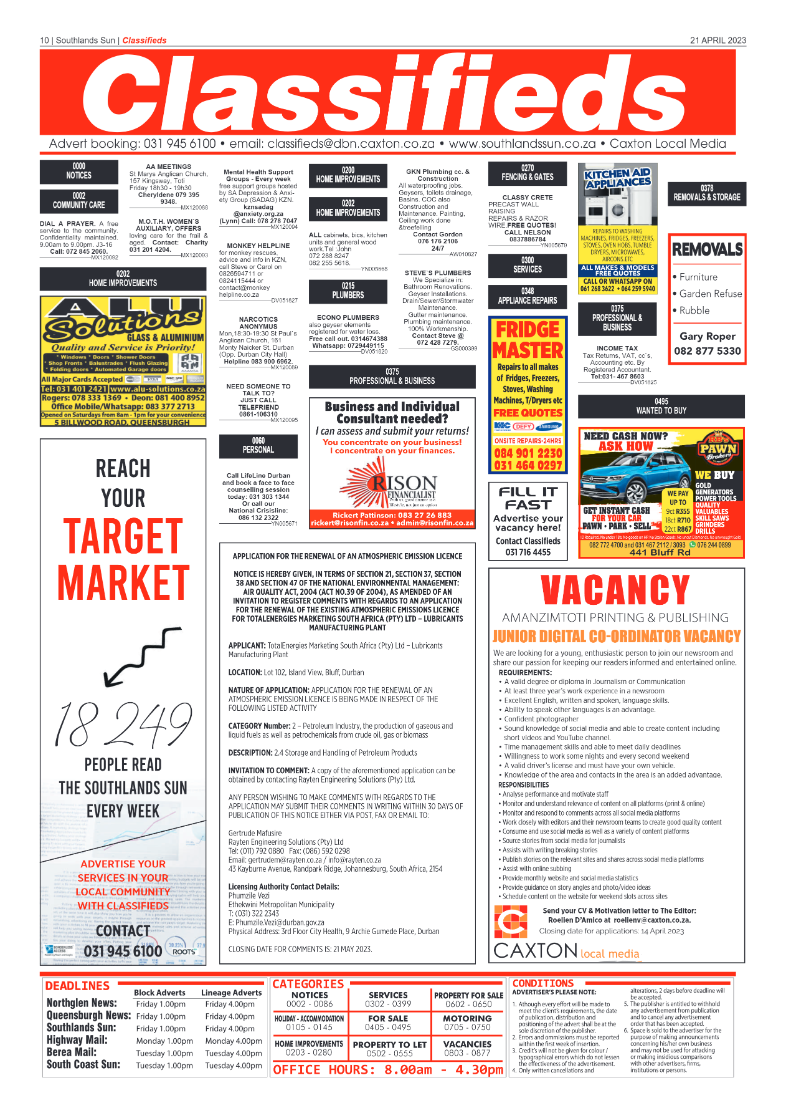 Southlands Sun 21 April 2023 page 10