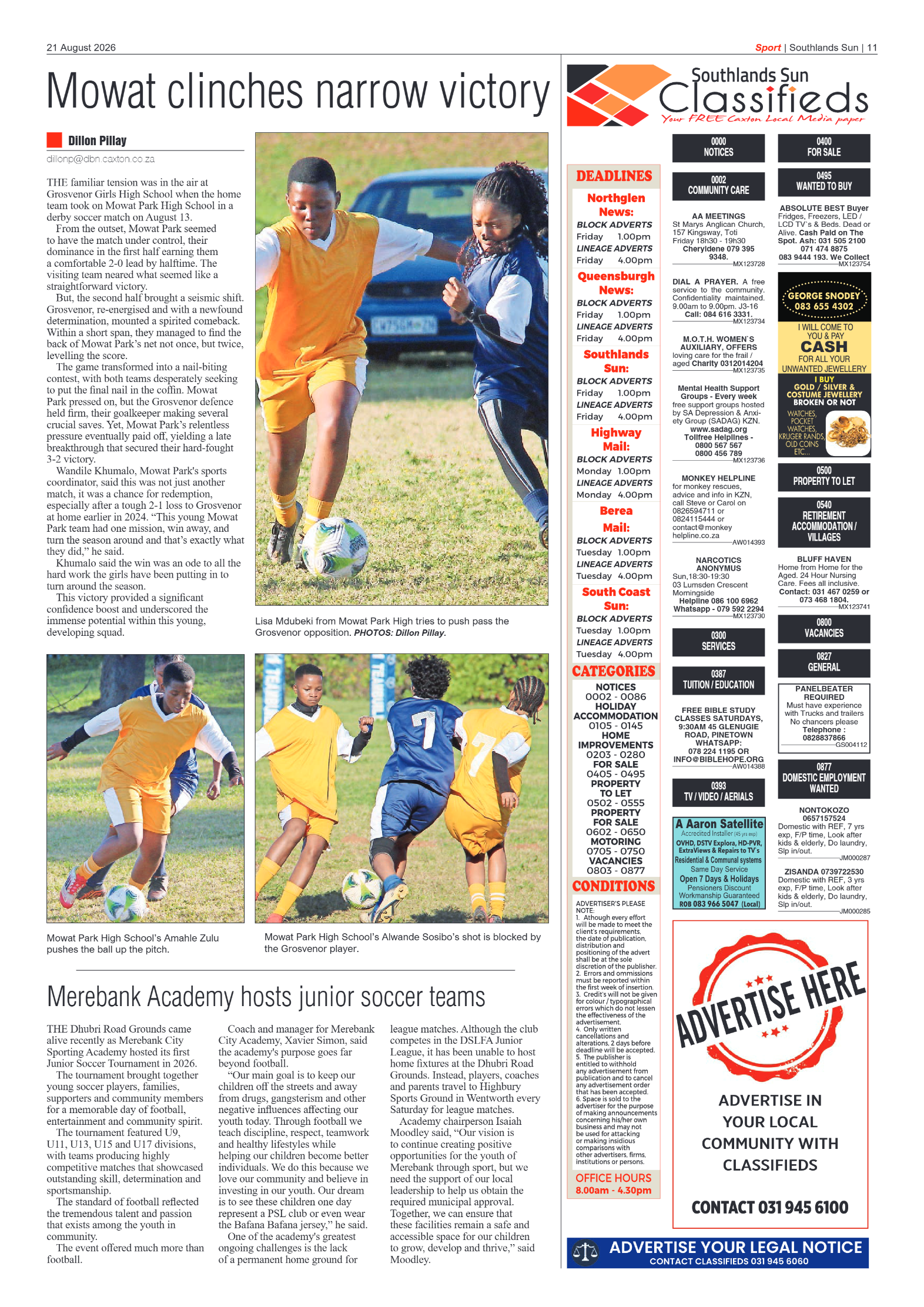 Southlands Sun 21 August 2026 page 11