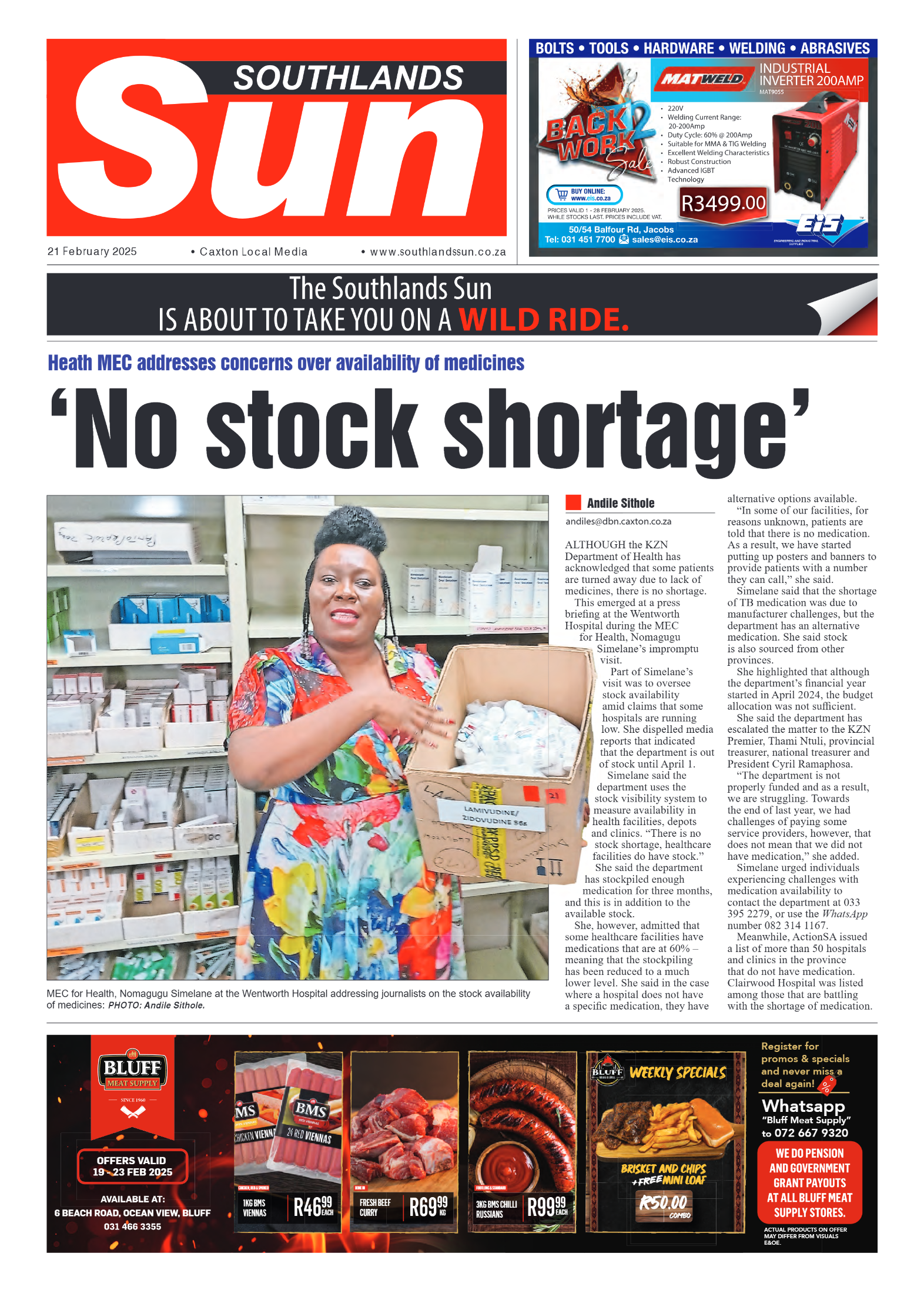 Southlands Sun 21 February 2025 page 1