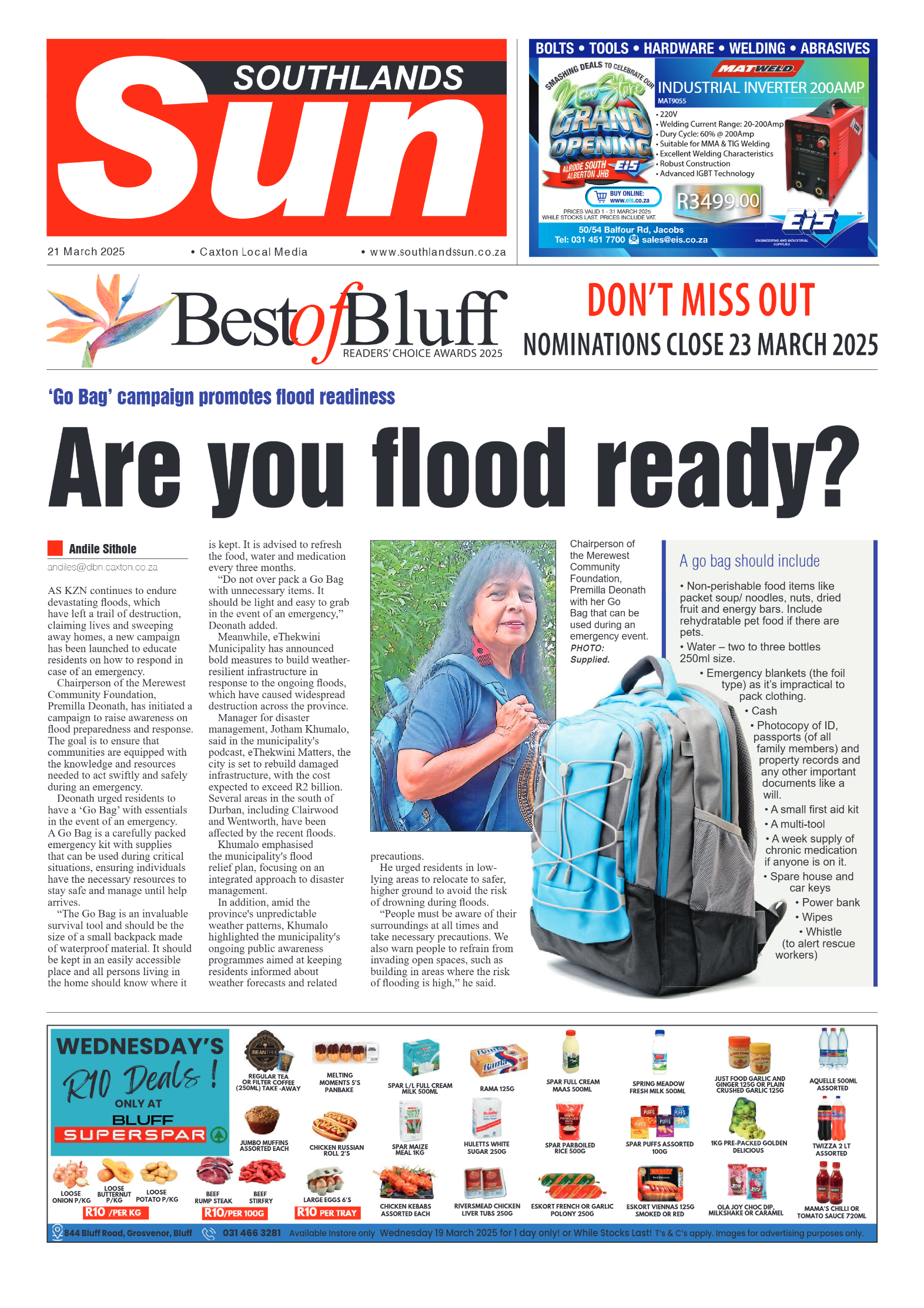 Southlands Sun 21 March 2025 page 1
