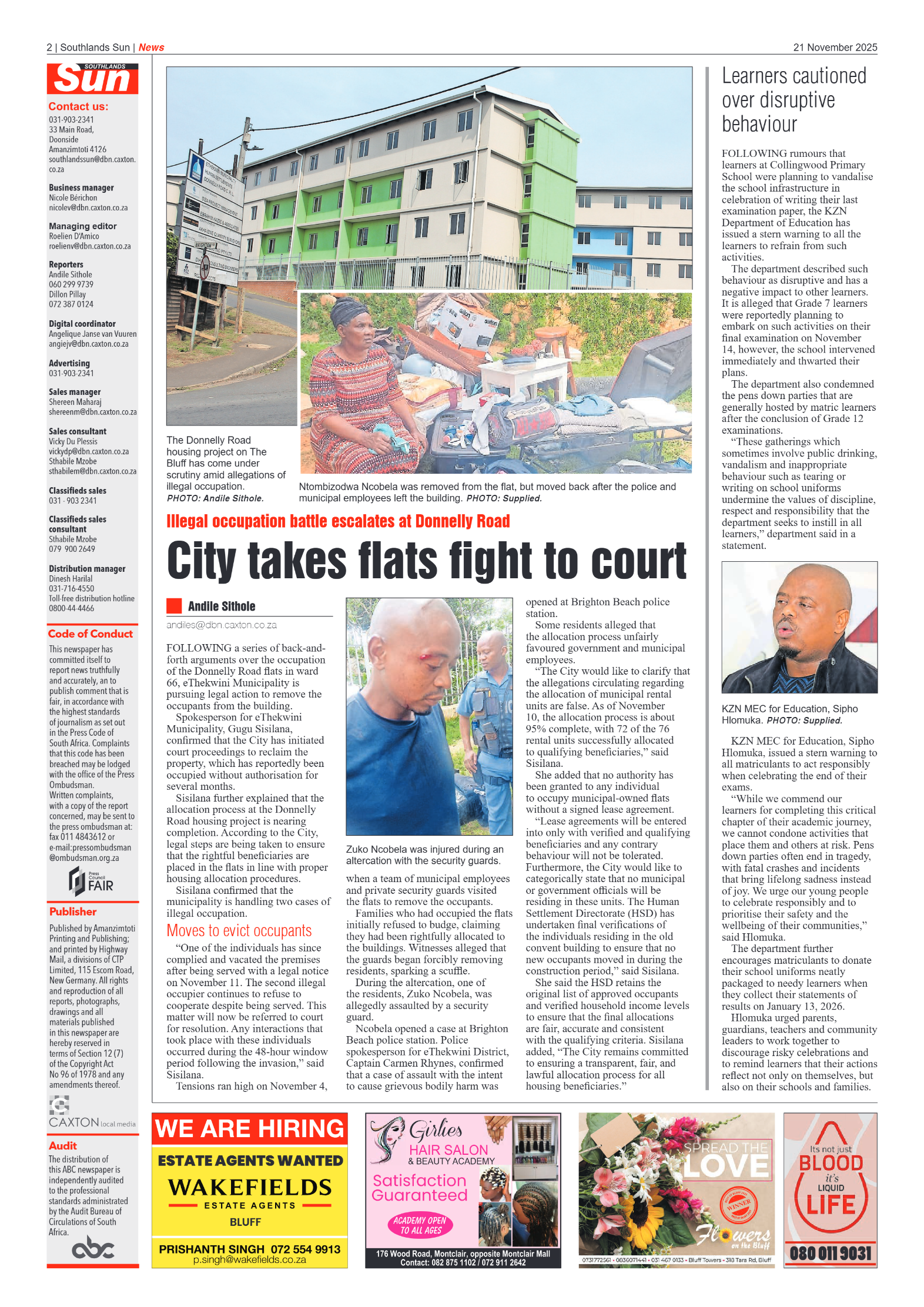 Southlands Sun 21 November 2025 page 2