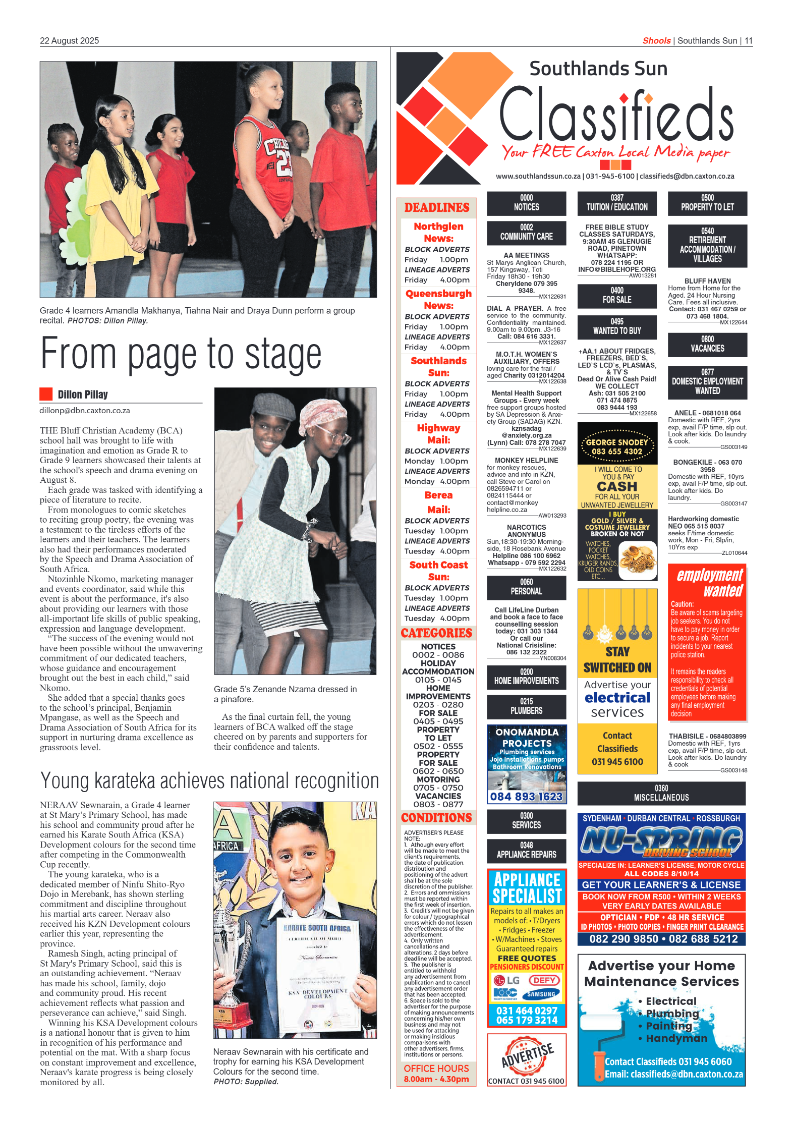 Southlands Sun 22 August 2025 page 11