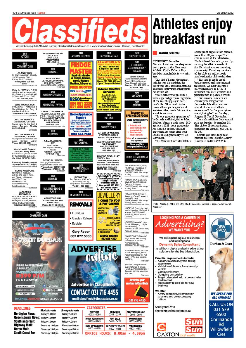 Southlands Sun 22 July 2022 page 10
