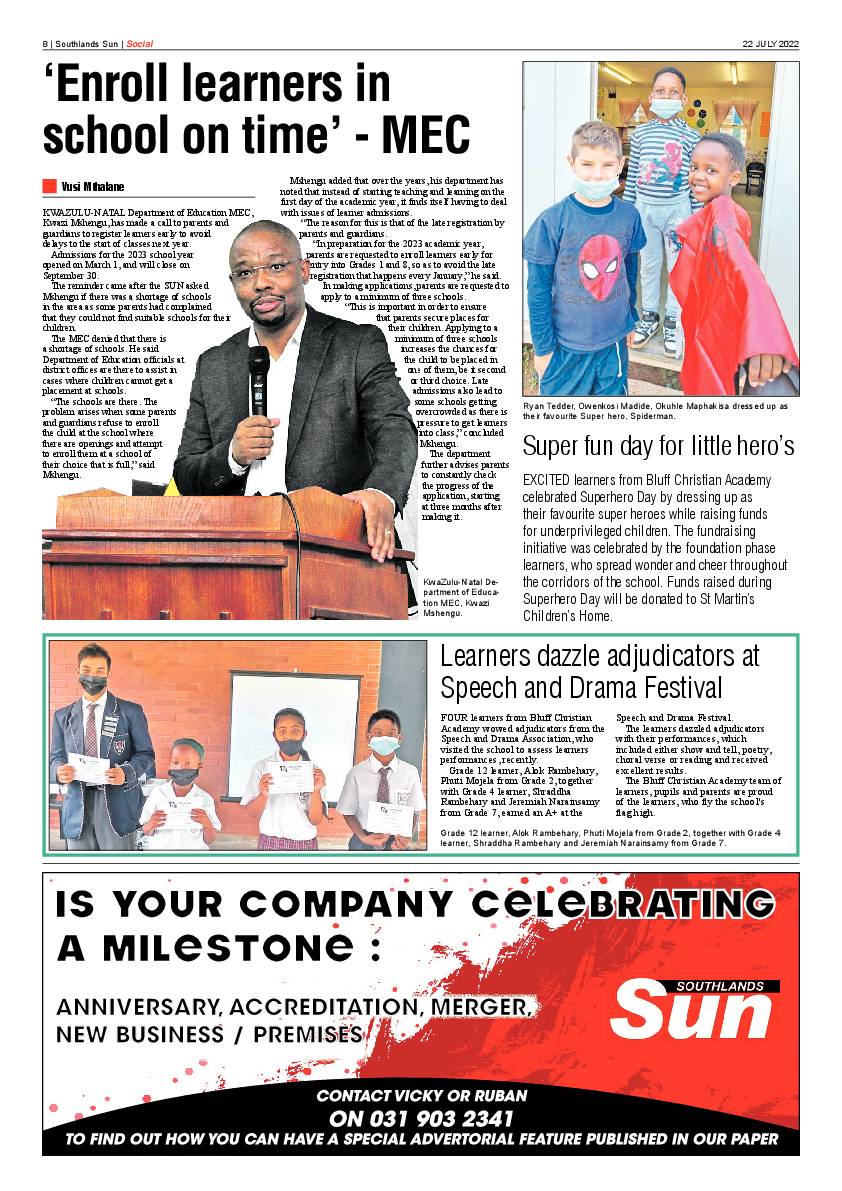 Southlands Sun 22 July 2022 page 8