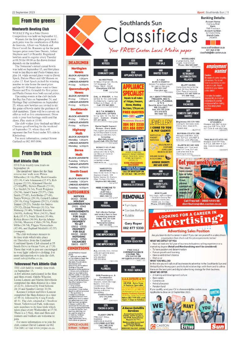 Southlands Sun 22 September 2023 page 11