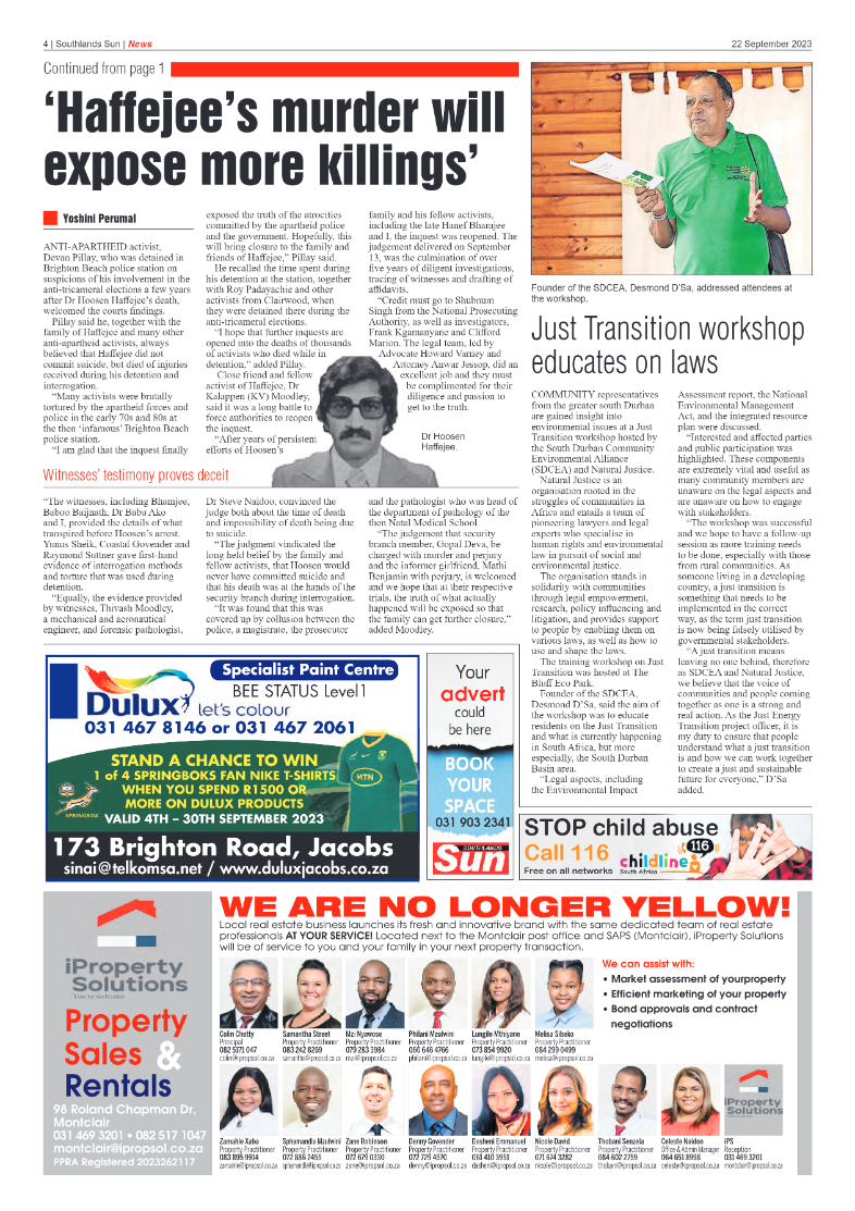 Southlands Sun 22 September 2023 page 4