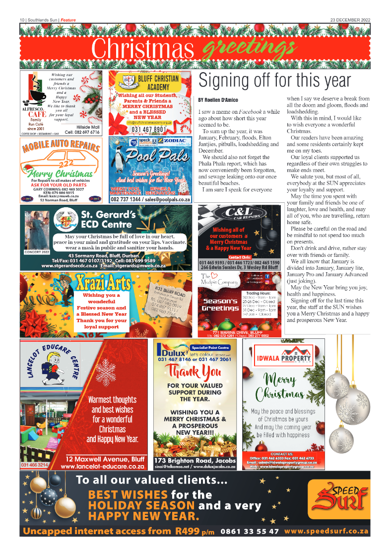 Southlands Sun 23 December 2022 page 10
