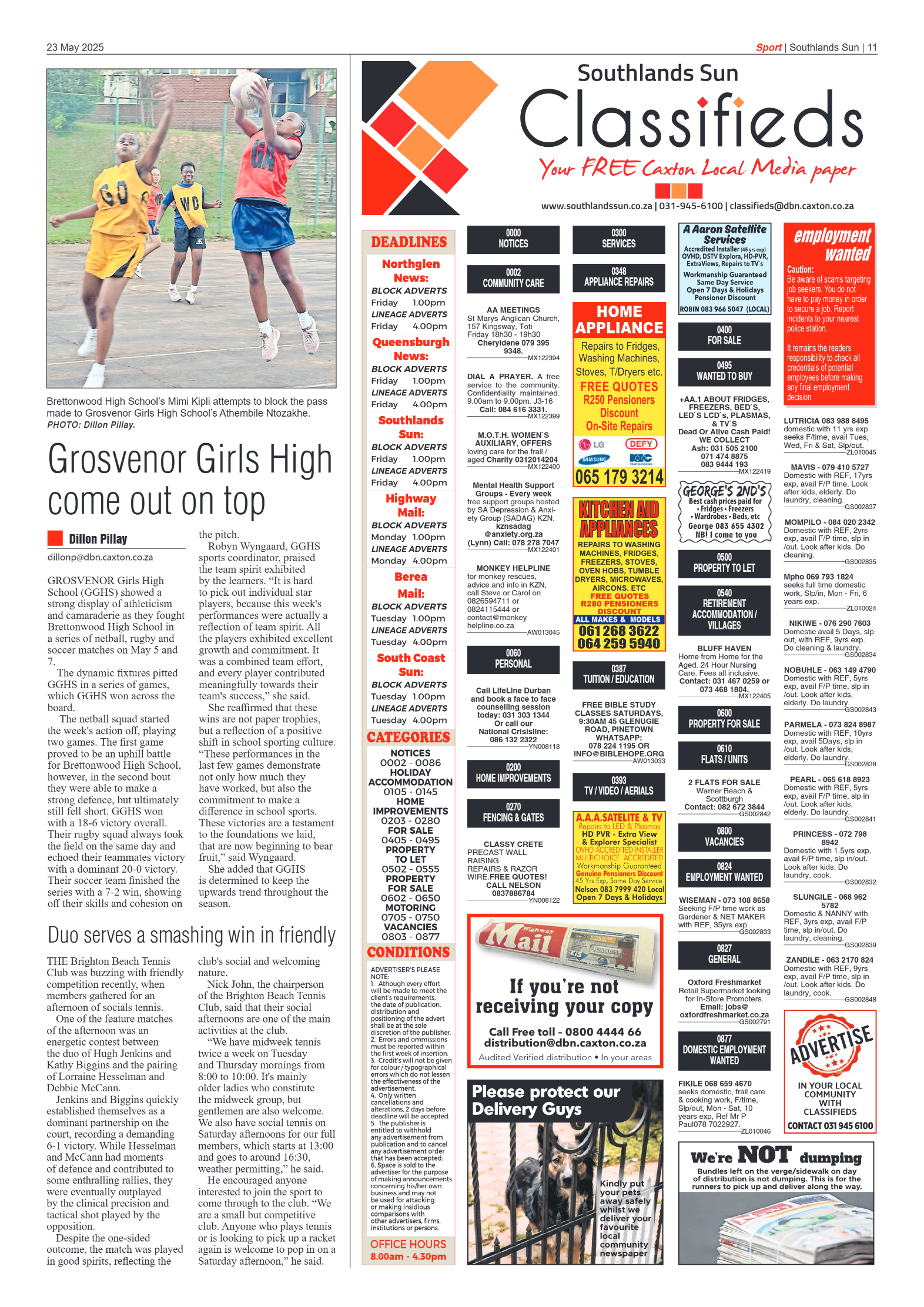 Southlands Sun 23 May 2025 page 11
