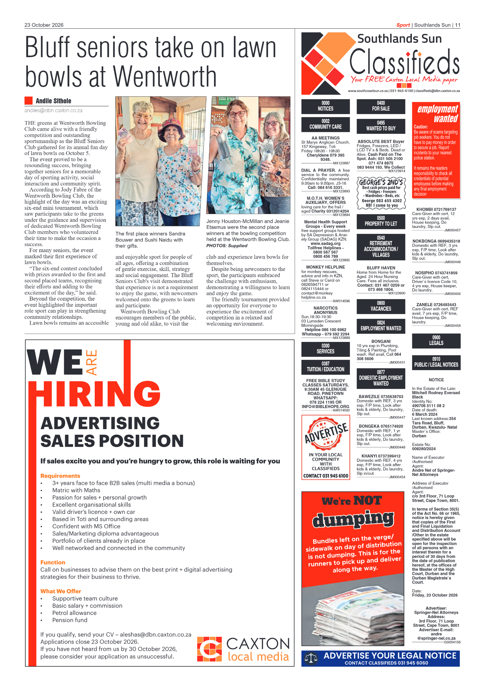 Southlands Sun 23 October 2026 page 10