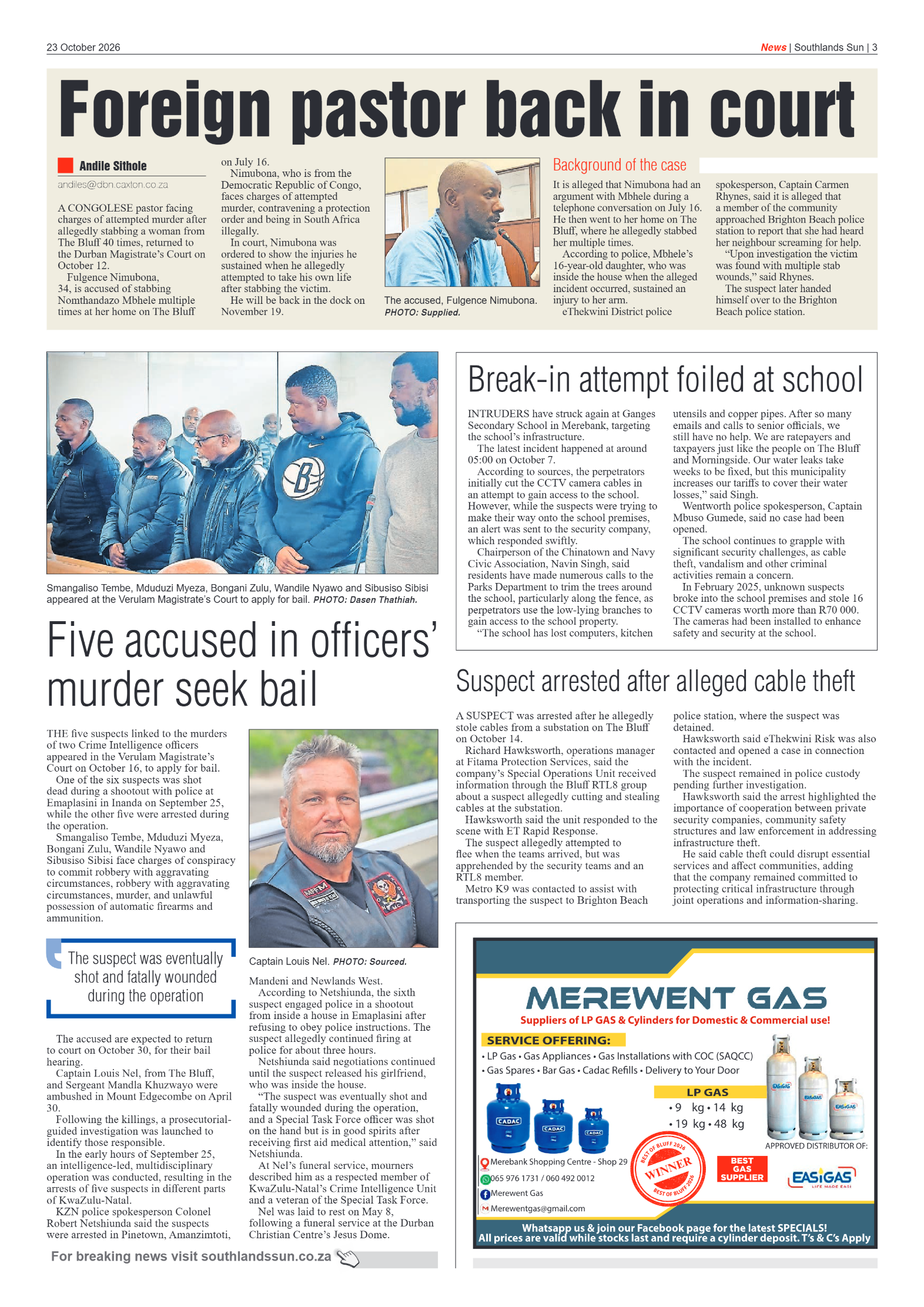 Southlands Sun 23 October 2026 page 3
