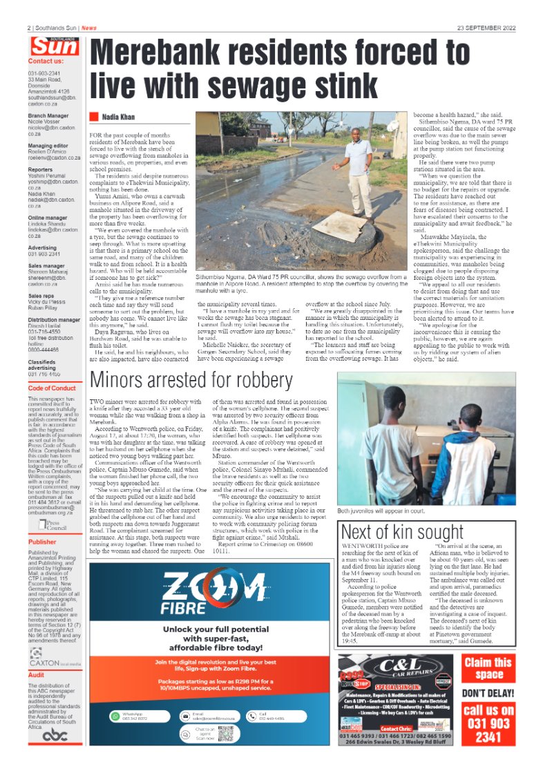 Southlands Sun 23 September 2022 page 2