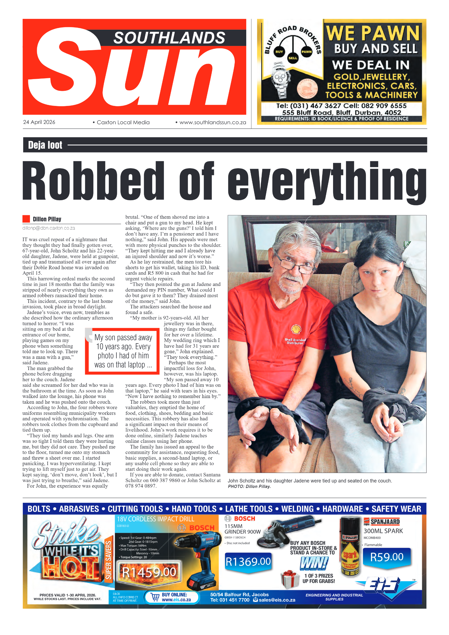 Southlands Sun 24 April 2026 page 1