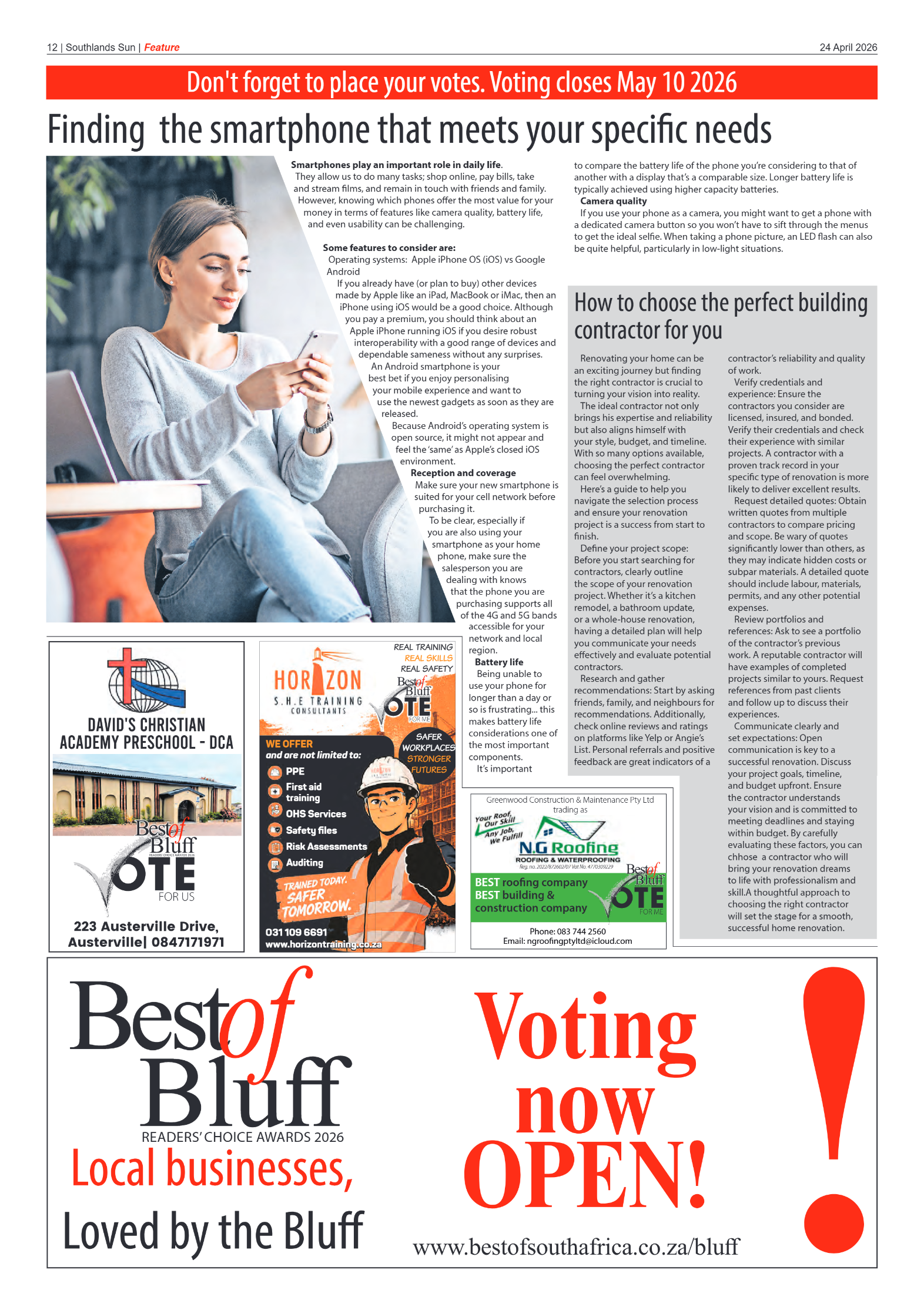 Southlands Sun 24 April 2026 page 12