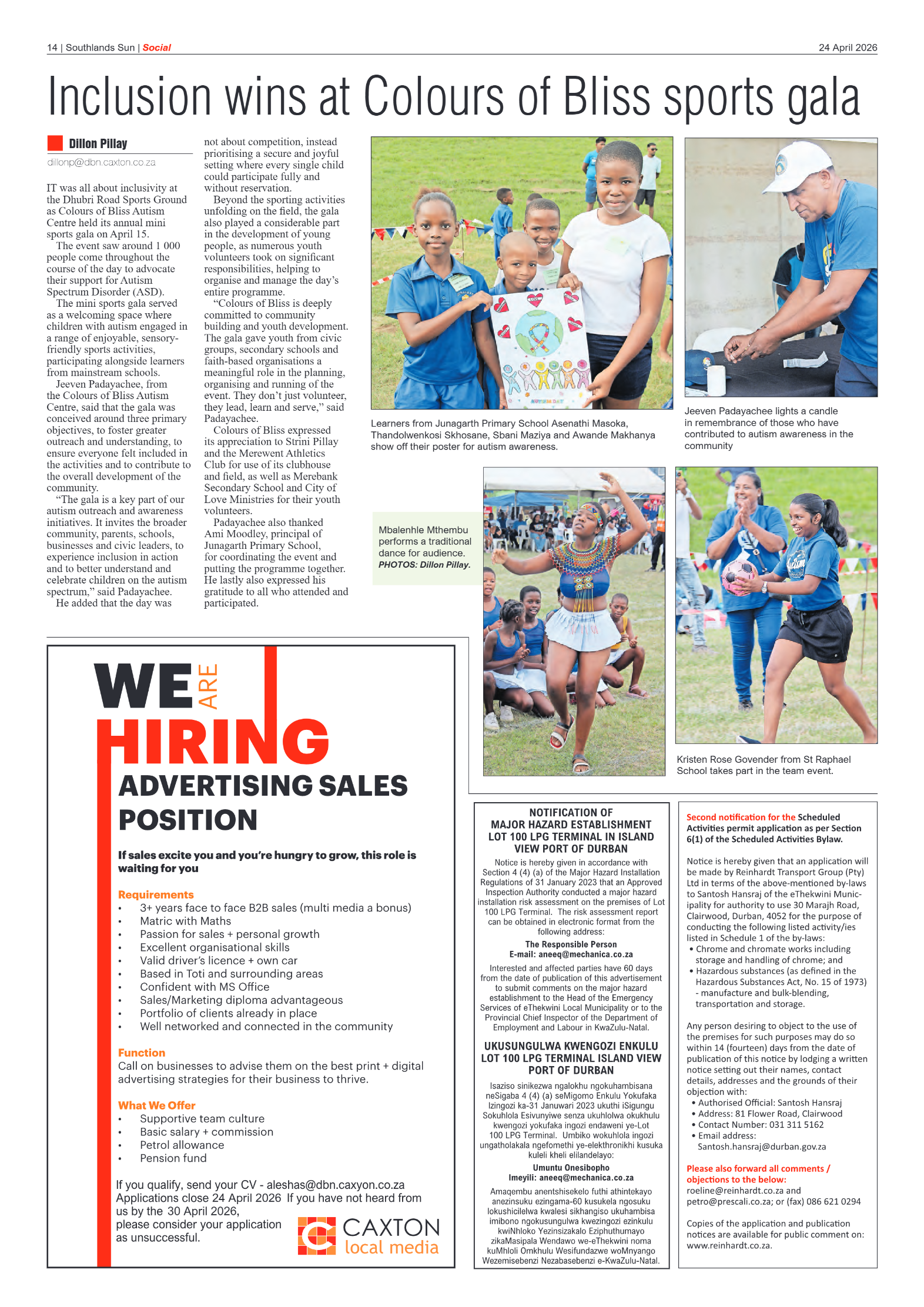 Southlands Sun 24 April 2026 page 14