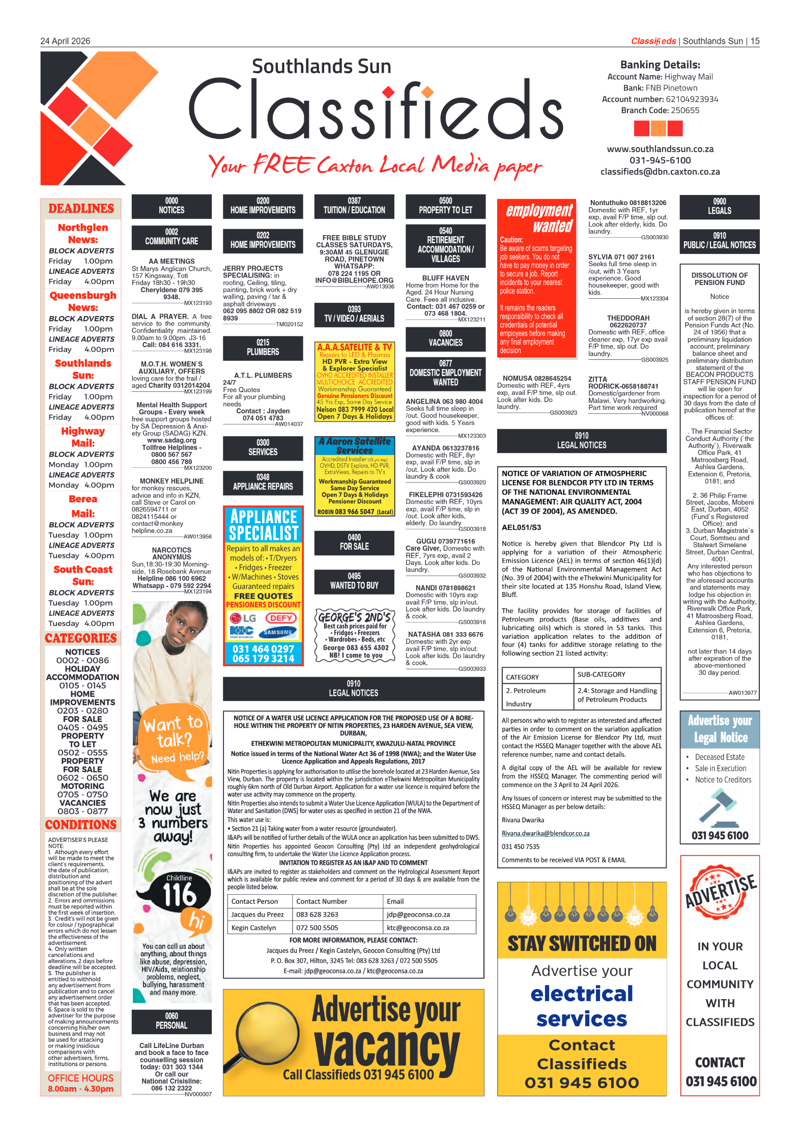 Southlands Sun 24 April 2026 page 15