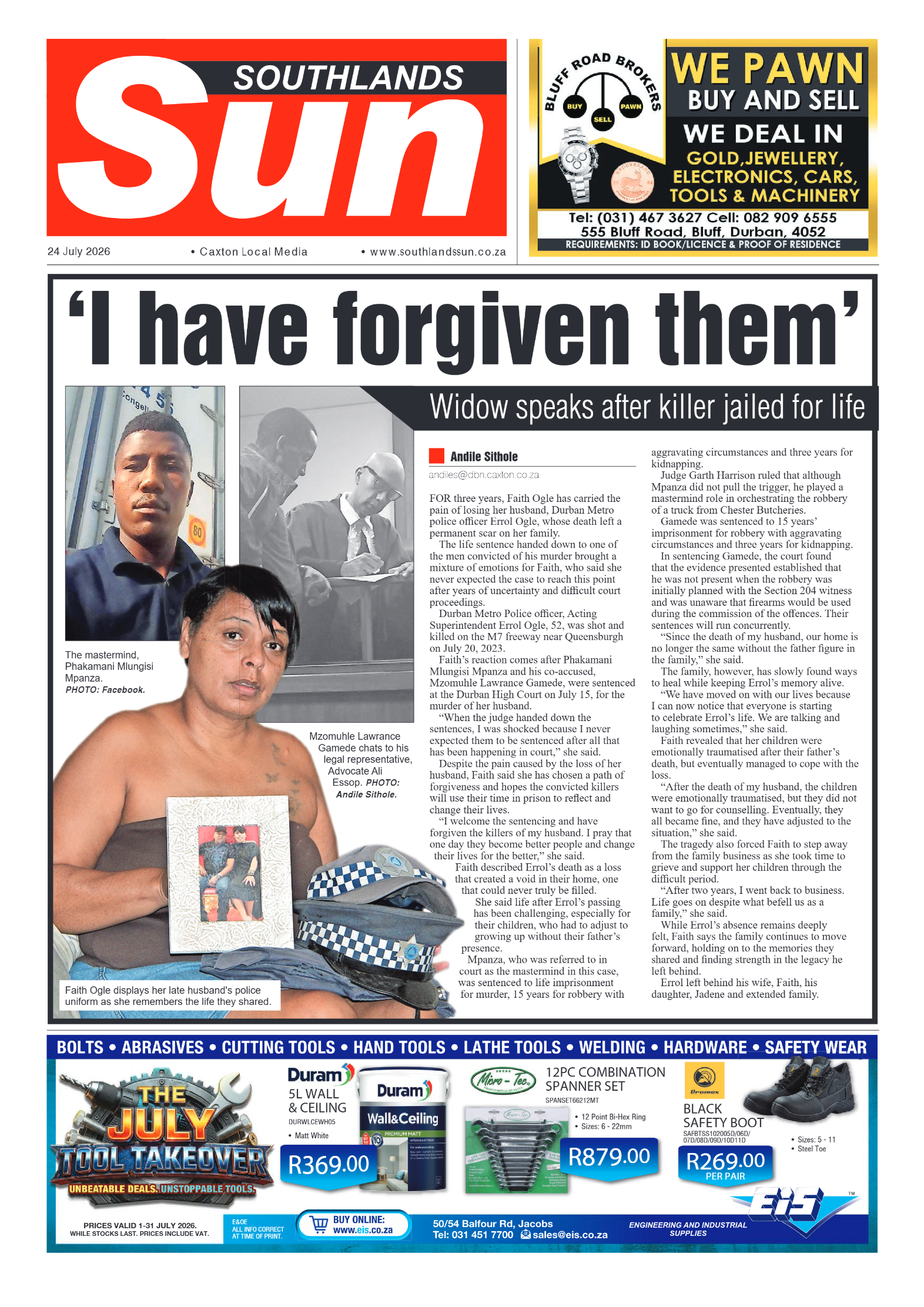 Southlands Sun 24 July 2026 page 1