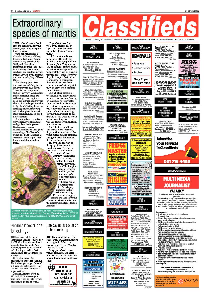 Southlands Sun 24 June 2022 page 14
