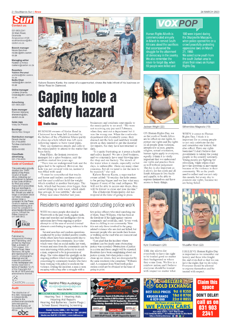 Southlands Sun 24 March 2023 page 2