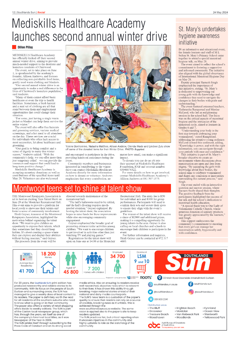 Southlands Sun 24 May 2024 page 12