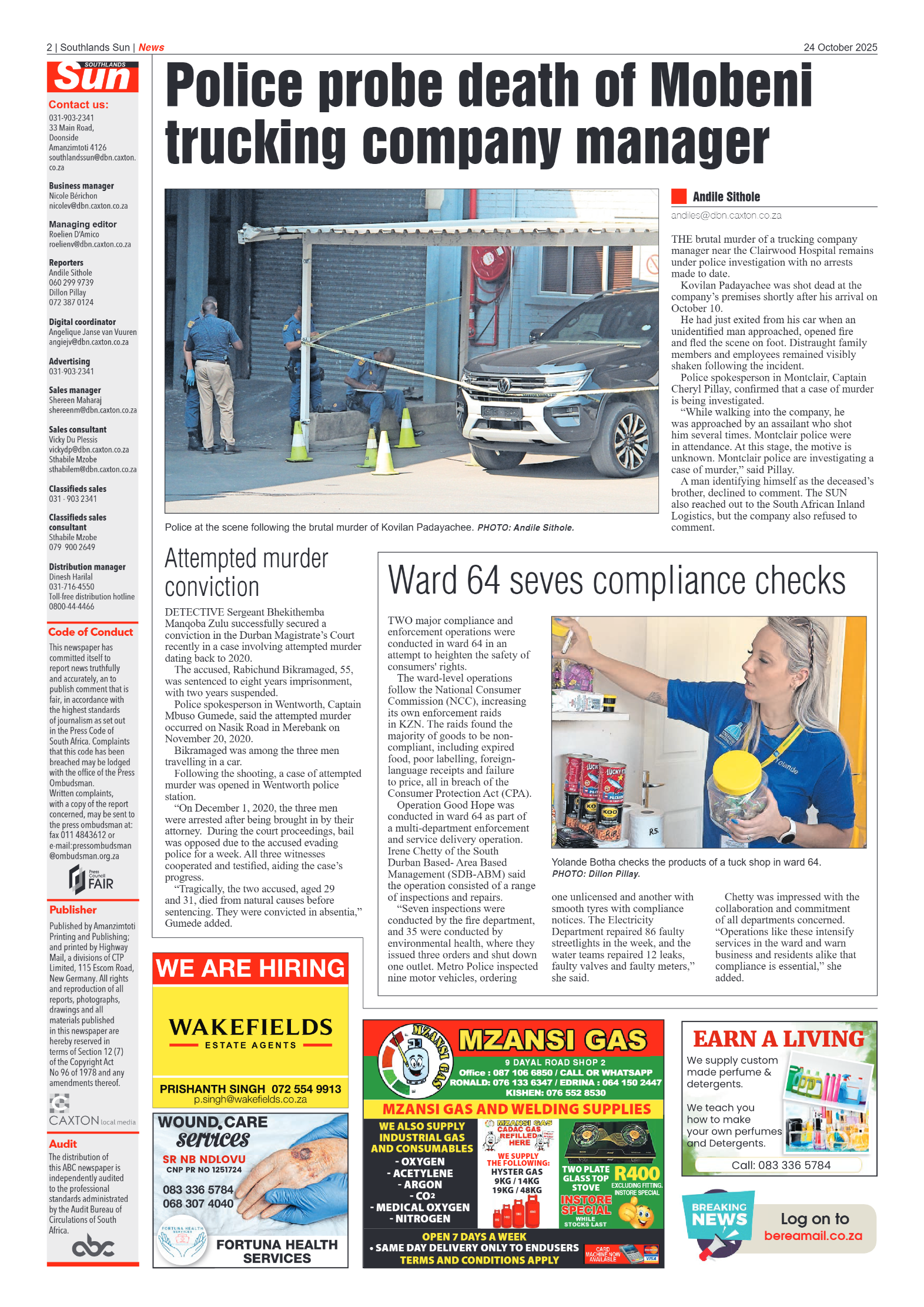 Southlands Sun 24 October 2025 page 2