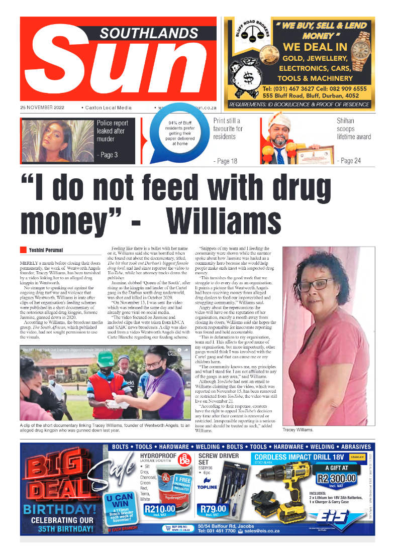 Southlands Sun 25 November 2022 page 1