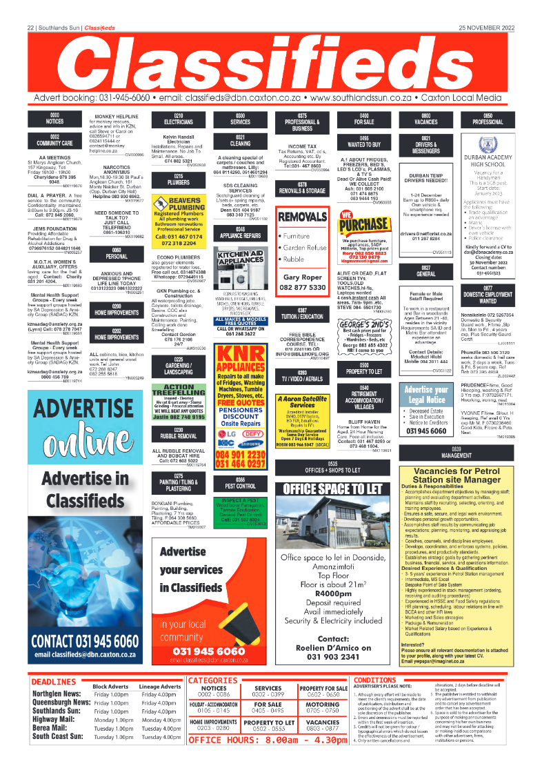 Southlands Sun 25 November 2022 page 22