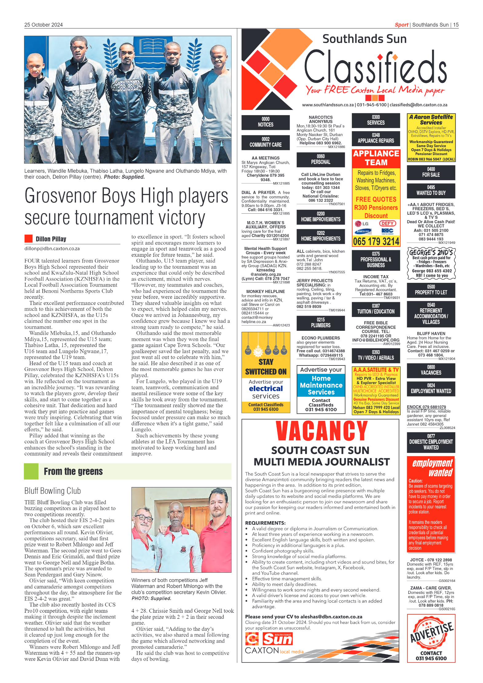 Southlands Sun 25 October 2024 page 15