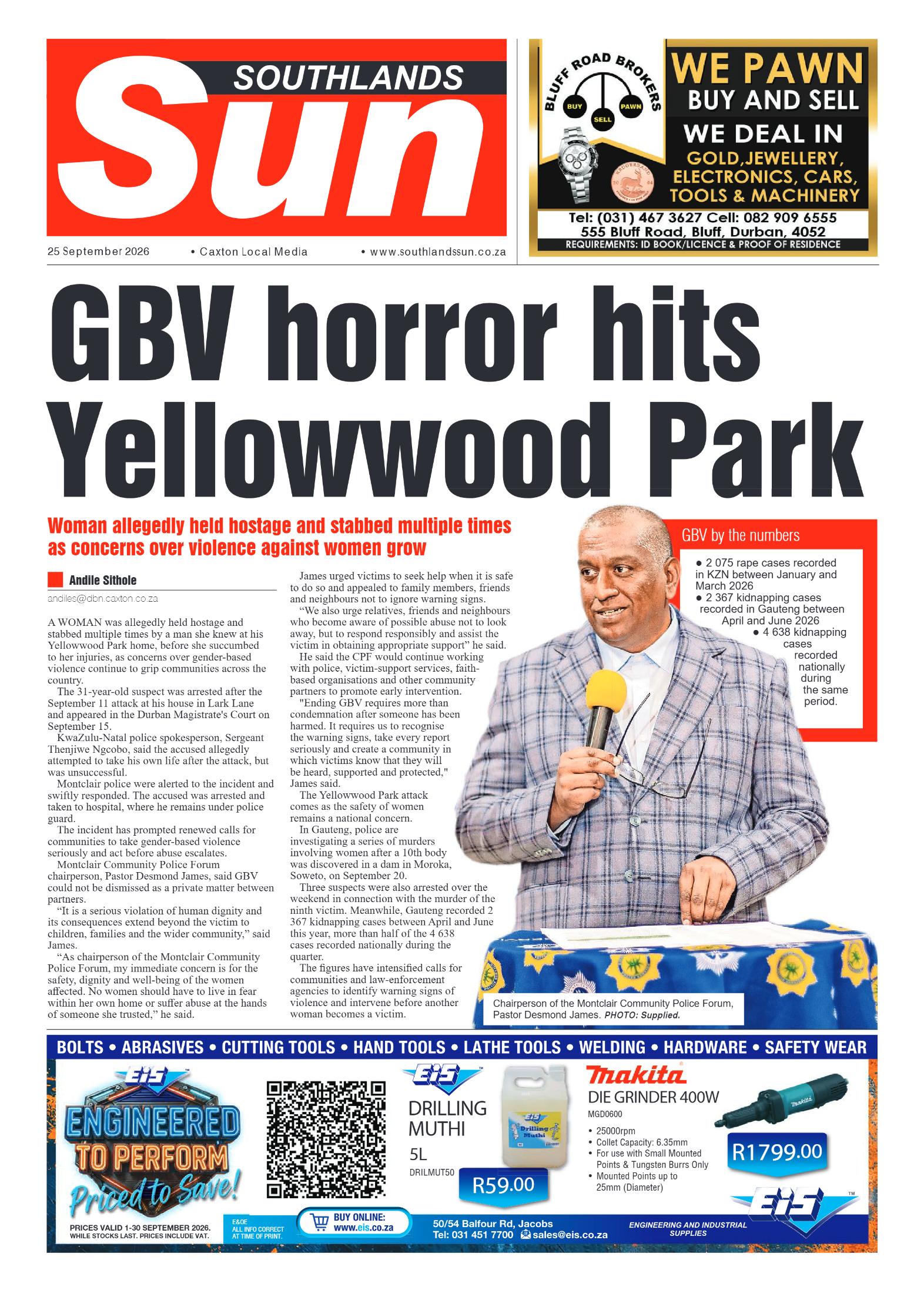 Southlands Sun 25 September 2026 page 1