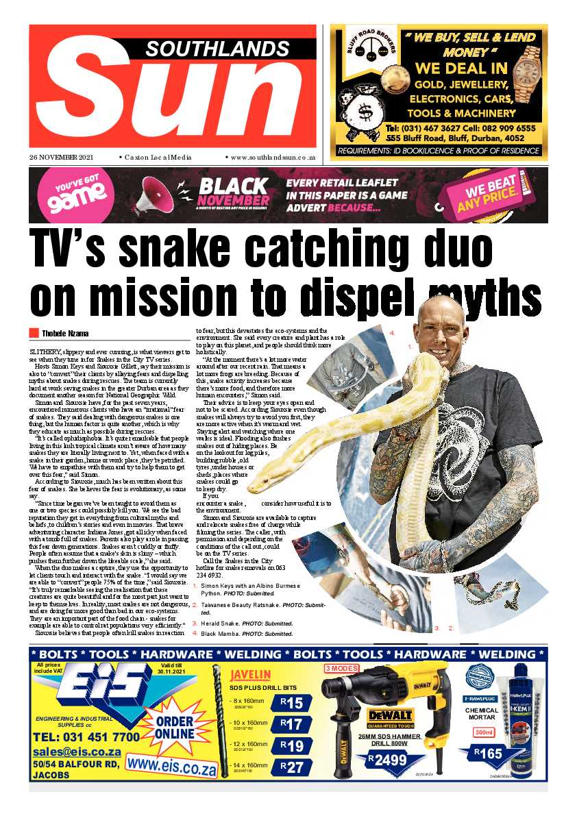 Southlands Sun 26 November 2021 page 1