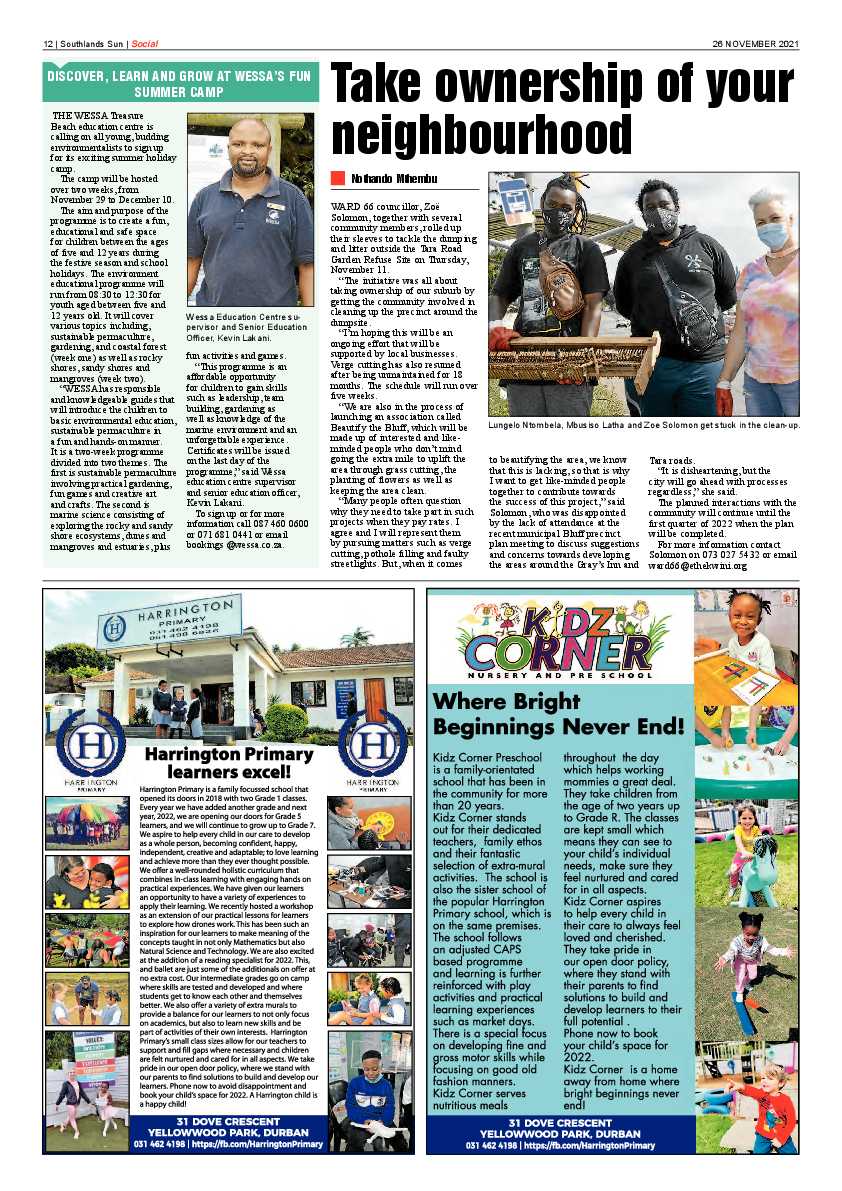 Southlands Sun 26 November 2021 page 12