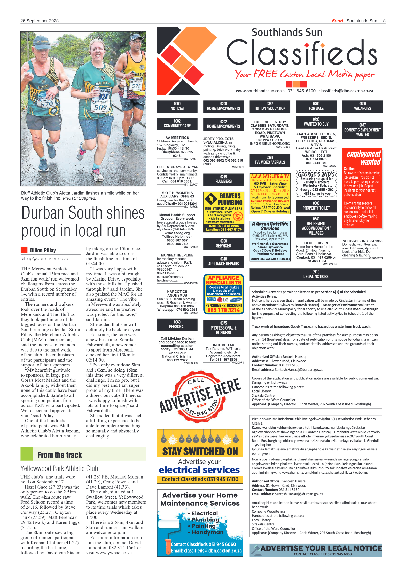 Southlands Sun 26 September 2025 page 15