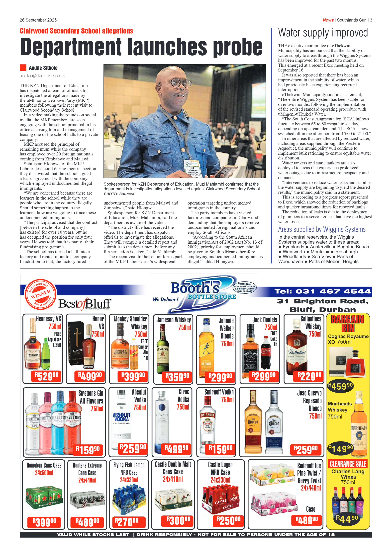 Southlands Sun 26 September 2025 page 3