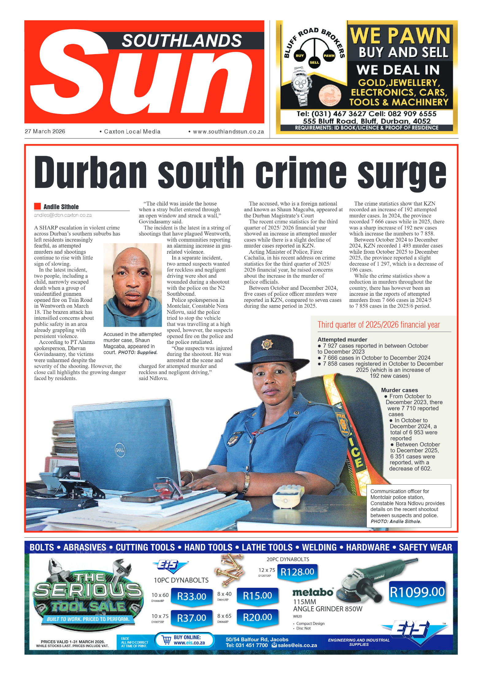Southlands Sun 27 March 2026 page 1