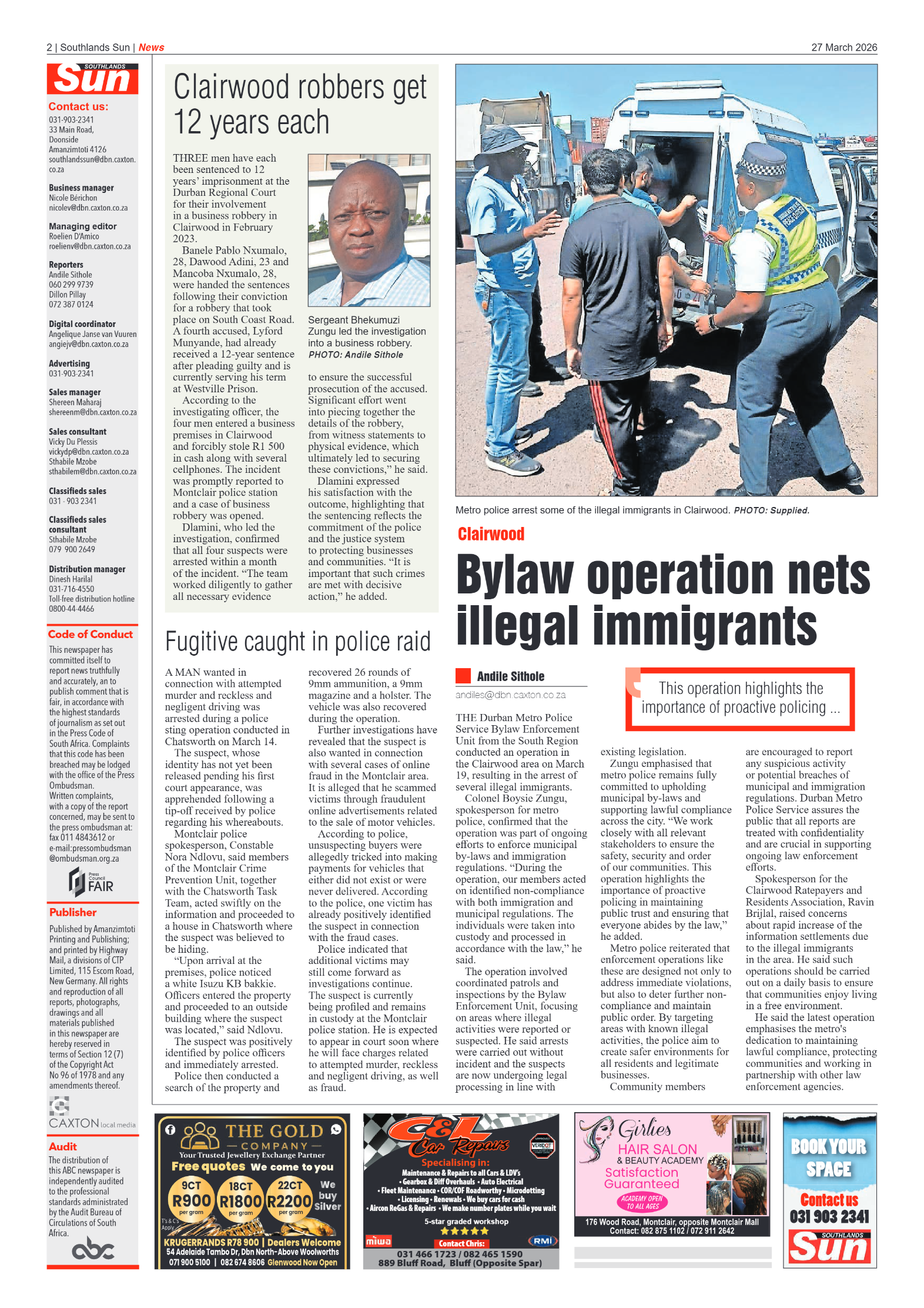 Southlands Sun 27 March 2026 page 2