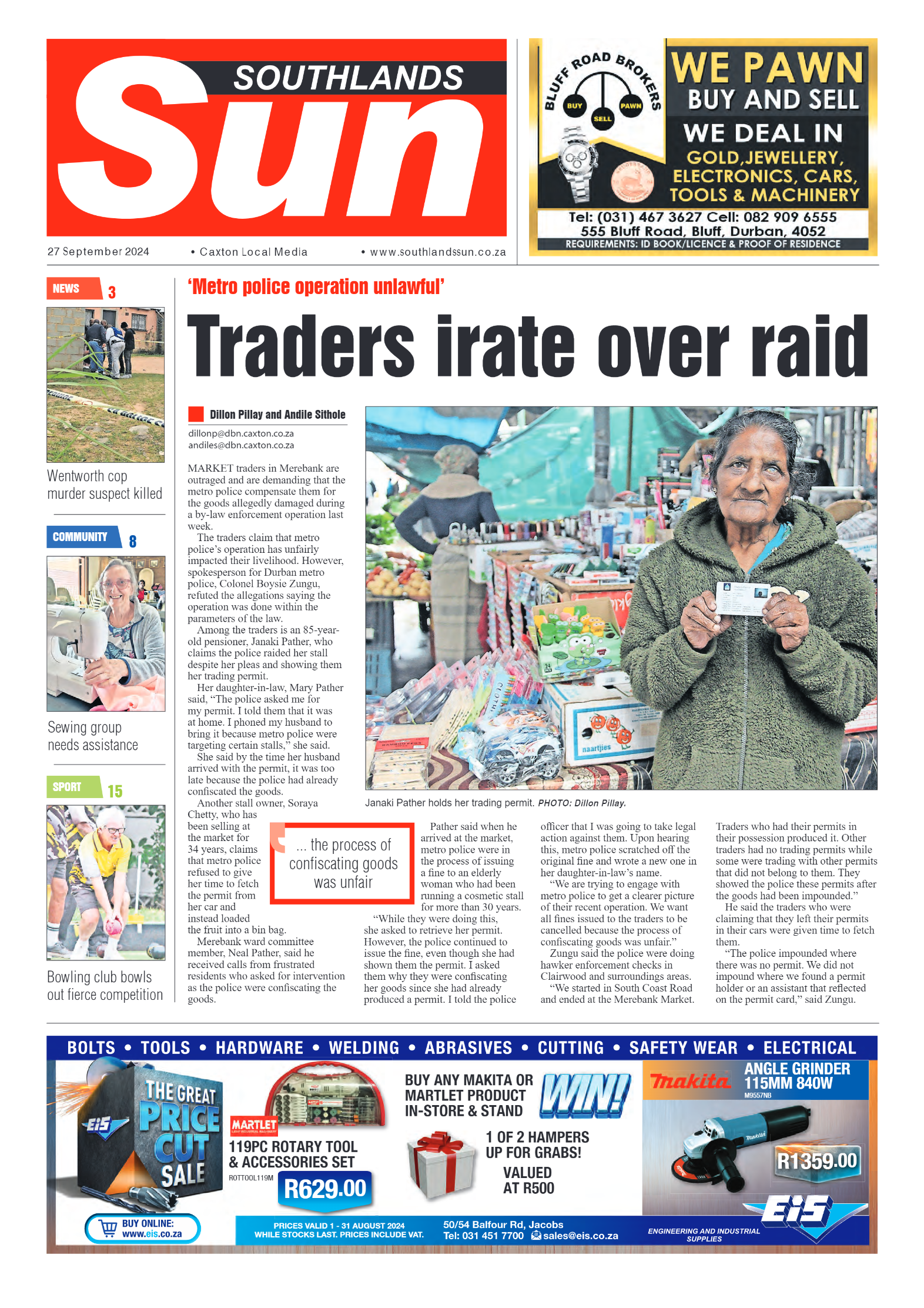 Southlands Sun 27 September 2024 page 1