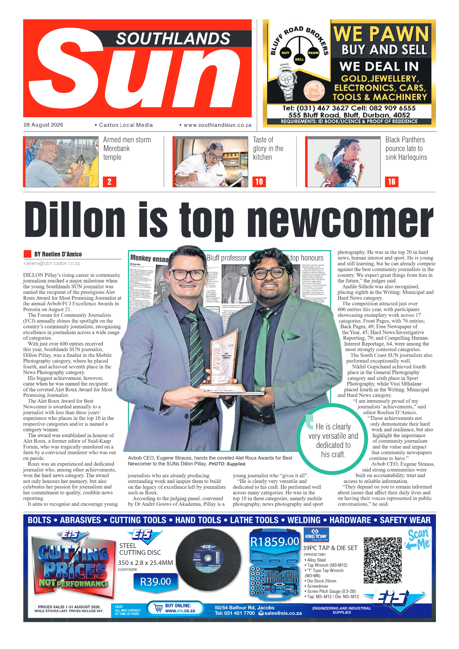 Southlands Sun 28 August 2026 page 1