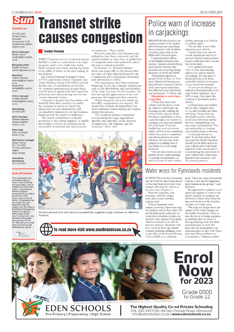 Southlands Sun 28 October 2022 page 2