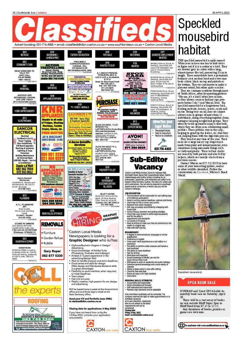 Southlands Sun 29 April 2022 page 10