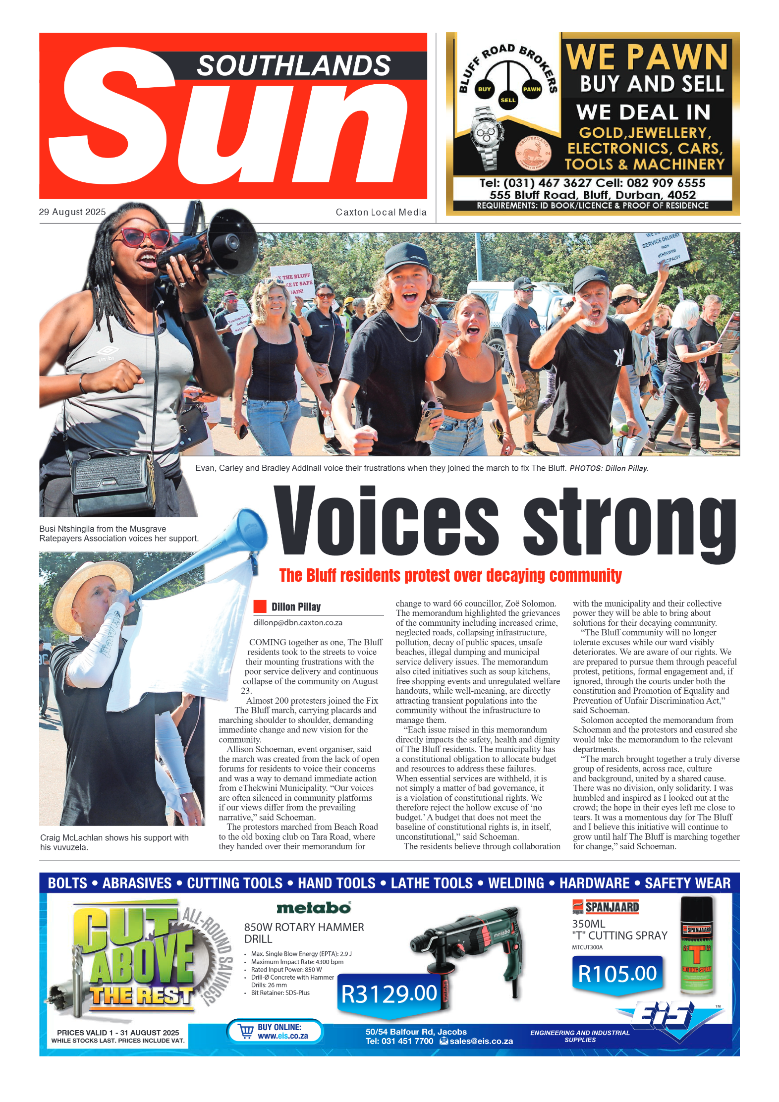 Southlands Sun 29 August 2025 page 1