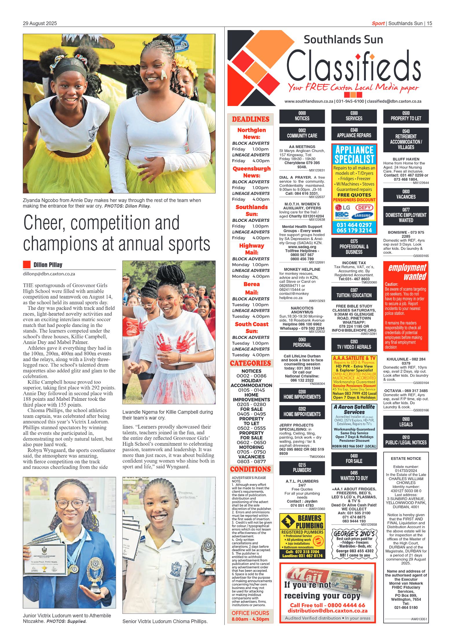 Southlands Sun 29 August 2025 page 15